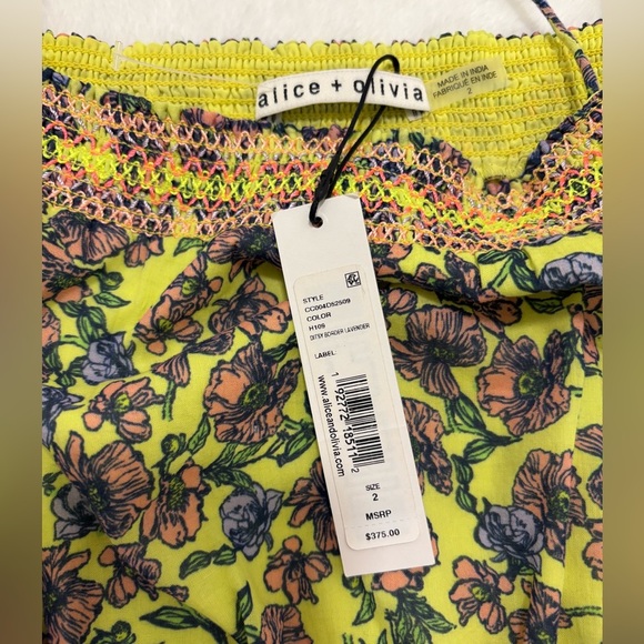 Alice + Olivia Dorothy Off Shoulder Floral Mini Dress Size 2 NWT - Picture 11 of 13